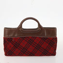 Burberry Nova Check Blue Label Tas Leer PVC 5 Delig Zwart Beige Auth fm5233-18