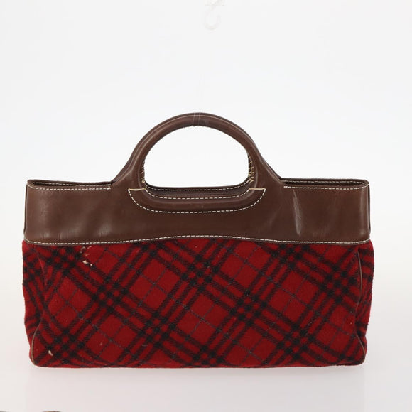 Burberry Nova Check Blue Label Tas Leer PVC 5 Delig Zwart Beige Auth fm5233
