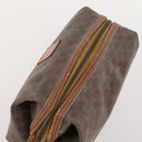 CELINE Macadam Canvas C Macadam Canvas Pouch PVC 3 Set Beige Brown Auth fm5234-11
