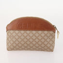 CELINE Macadam Canvas C Macadam Canvas Pouch PVC 3 Set Beige Brown Auth fm5234-15
