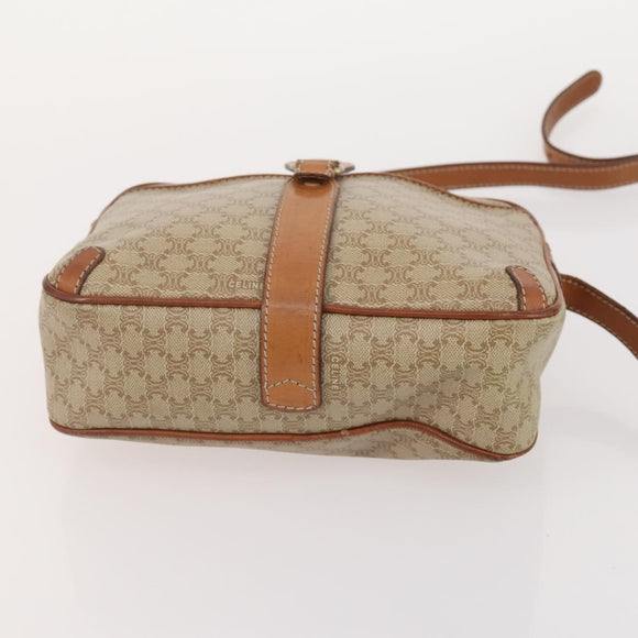 CELINE Macadam Canvas Clutch Bag PVC Leather 3 Set Brown Beige Auth fm5236