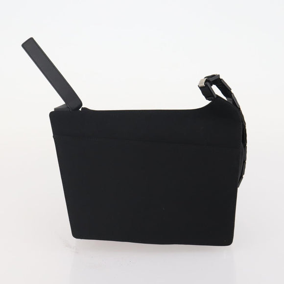 Salvatore Ferragamo Pouch Bag Canvas Leather Nylon 3 Set Black Gray Auth fm5238