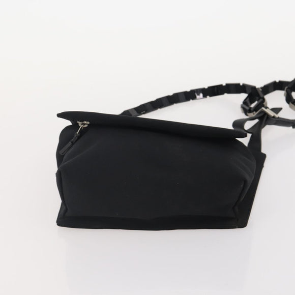 Salvatore Ferragamo Pouch Bag Canvas Leather Nylon 3 Set Black Gray Auth fm5238