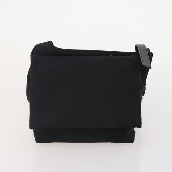 Salvatore Ferragamo Pouch Bag Canvas Leather Nylon 3 Set Black Gray Auth fm5238