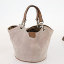 BURBERRY Nova Check Blue Label Bag Canvas Suede 4 Set Brown Beige Auth fm5239-14