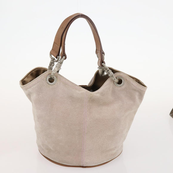 BURBERRY Nova Check Blue Label Bag Canvas Suede 4 Set Brown Beige Auth fm5239
