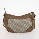 BURBERRY Nova Check Blue Label Bag Canvas Suede 4 Set Brown Beige Auth fm5239-21