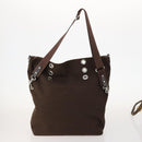 BURBERRY Nova Check Blue Label Bag Canvas Suede 4 Set Brown Beige Auth fm5239-3