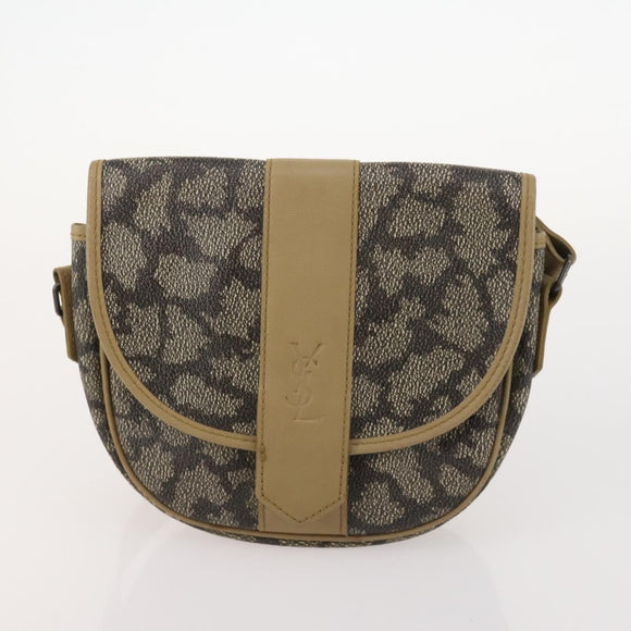 SAINT LAURENT Shoulder Bag PVC 4 Set Gray White Auth fm5241
