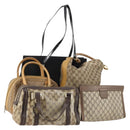 GUCCI GG Supreme Micro GG Crystal Bag Coated Canvas PVC 5 Set Black Auth fm5242-1