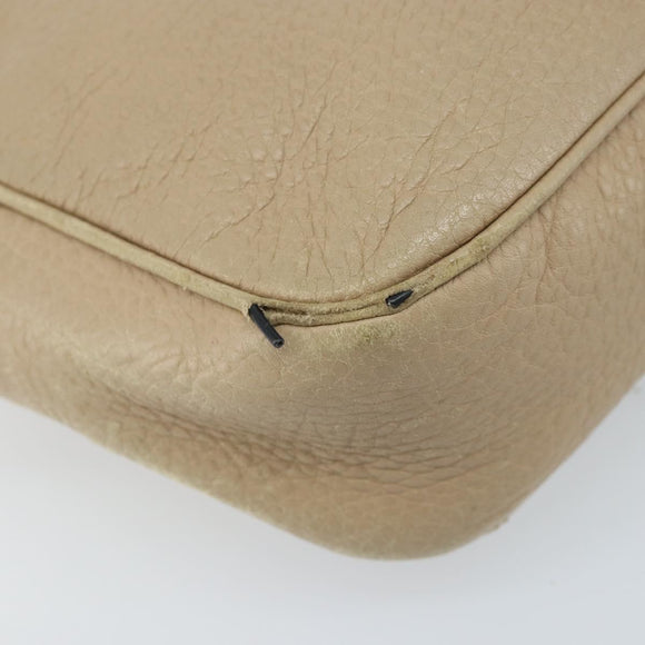 GUCCI Soho Shoulder Bag Leather Beige Gold 308361 Auth fm5252