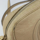 GUCCI Soho Shoulder Bag Leather Beige Gold 308361 Auth fm5252-9