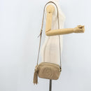 GUCCI Soho Shoulder Bag Leather Beige Gold 308361 Auth fm5252-22