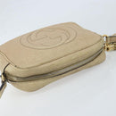 GUCCI Soho Shoulder Bag Leather Beige Gold 308361 Auth fm5252-6