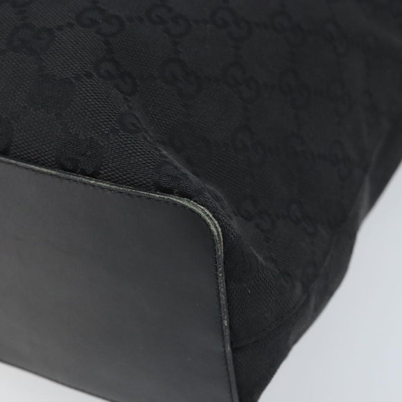 GUCCI GG Canvas Shoulder Bag Black Gold 002 1119 Auth fm5253