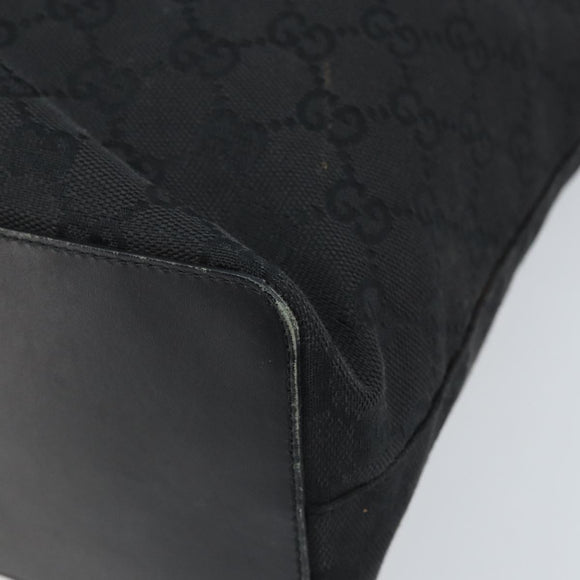GUCCI GG Canvas Shoulder Bag Black Gold 002 1119 Auth fm5253