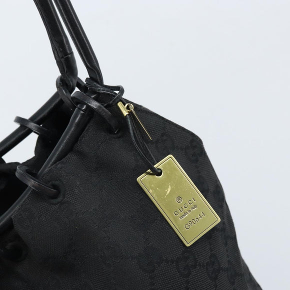 GUCCI GG Canvas Shoulder Bag Black Gold 002 1119 Auth fm5253