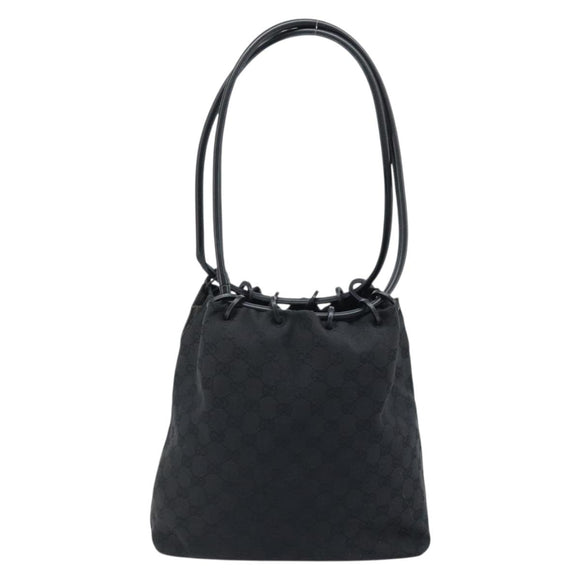 GUCCI GG Canvas Shoulder Bag Black Gold 002 1119 Auth fm5253