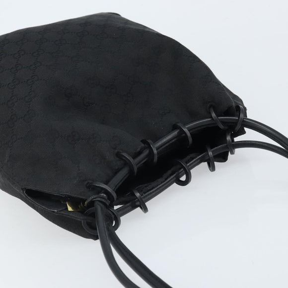 GUCCI GG Canvas Shoulder Bag Black Gold 002 1119 Auth fm5253