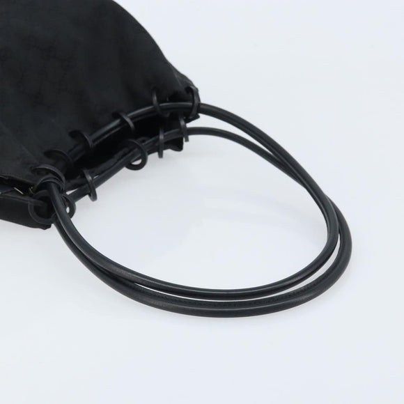 GUCCI GG Canvas Shoulder Bag Black Gold 002 1119 Auth fm5253