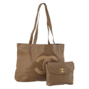 CHANEL COCO Mark Tote Bag Vinyl Brown CC Auth fm5255-1