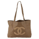 CHANEL COCO Mark Tote Bag Vinyl Brown CC Auth fm5255-2
