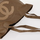 CHANEL COCO Mark Tote Bag Vinyl Brown CC Auth fm5255-6