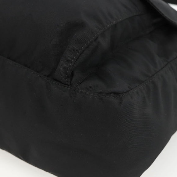PRADA Shoulder Bag Nylon Black Silver Auth fm5260