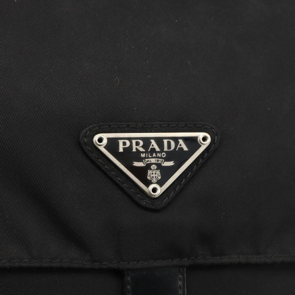 PRADA Shoulder Bag Nylon Black Silver Auth fm5260