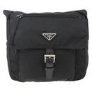 PRADA Shoulder Bag Nylon Black Silver Auth fm5260-13