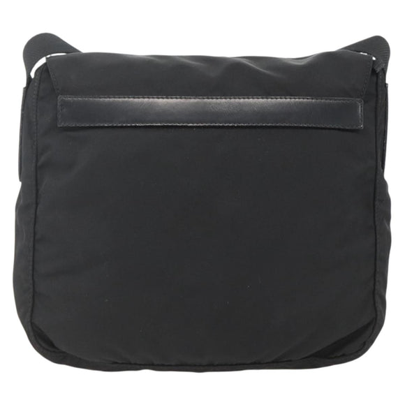 PRADA Shoulder Bag Nylon Black Silver Auth fm5260