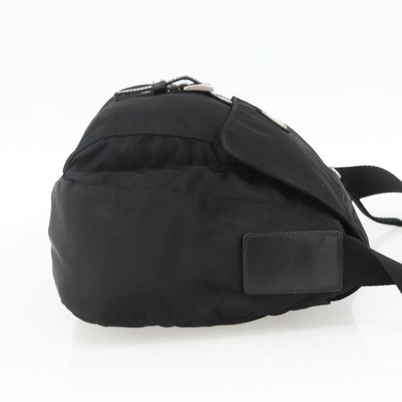 PRADA Shoulder Bag Nylon Black Silver Auth fm5260