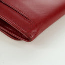 PRADA Lange portemonnee Safiano leer Rood Goud Origineel fm5264-15