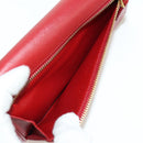 PRADA Lange portemonnee Safiano leer Rood Goud Origineel fm5264-18