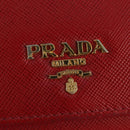 PRADA Lange portemonnee Safiano leer Rood Goud Origineel fm5264-19