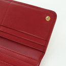 PRADA Lange portemonnee Safiano leer Rood Goud Origineel fm5264-21