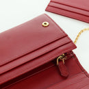 PRADA Lange portemonnee Safiano leer Rood Goud Origineel fm5264-22