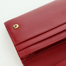 PRADA Lange portemonnee Safiano leer Rood Goud Origineel fm5264-23