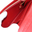 PRADA Lange portemonnee Safiano leer Rood Goud Origineel fm5264-10