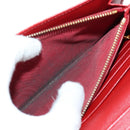 PRADA Lange portemonnee Safiano leer Rood Goud Origineel fm5264-11