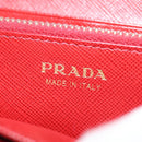 PRADA Lange portemonnee Safiano leer Rood Goud Origineel fm5264-26