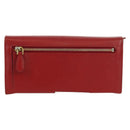 PRADA Lange portemonnee Safiano leer Rood Goud Origineel fm5264-2