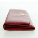 PRADA Lange portemonnee Safiano leer Rood Goud Origineel fm5264-3