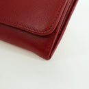 PRADA Lange portemonnee Safiano leer Rood Goud Origineel fm5264-14