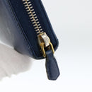 PRADA Long Wallet Safiano leather Navy Gold Auth fm5265-8