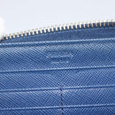 PRADA Long Wallet Safiano leather Navy Gold Auth fm5265-18