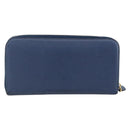 PRADA Long Wallet Safiano leather Navy Gold Auth fm5265-2