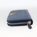 PRADA Long Wallet Safiano leather Navy Gold Auth fm5265-3