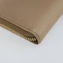 PRADA Ribbon Long Wallet Safiano leather Beige Gold Auth fm5266-16