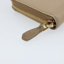 PRADA Ribbon Long Wallet Safiano leather Beige Gold Auth fm5266-8